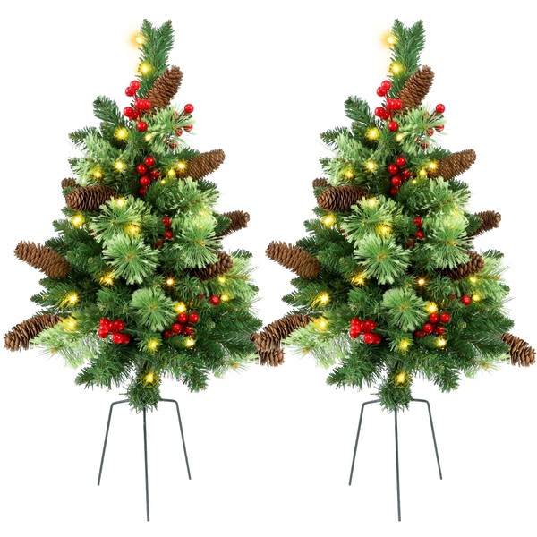 GUOOU GUOOU Set of 2 Pathway Christmas Tree Urn Filler,