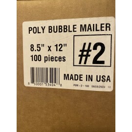 Value Mailers #2 Poly Bubble Mailers 8.5" x 12" Simple Design Padded Envelopes Bags ( 100 Ct.)