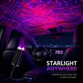 USB Car Star Projector Light for Interior Décor – Flexible Galaxy Roof Lamp for Parties & Night Ambience