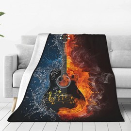 Music Gifts Guitar Blanket Rock Roll Decor Throw Blankets Cozy Fleece Flannel Soft Warm Plush Lightweight Blanket Guitar Gifts for Men Women Boys Girls Adults Kids for Couch Sofa Bed 40"X50"