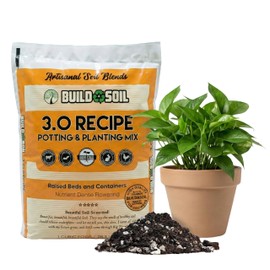 BuildASoil Potting Soil Recipe 3.0 - Organic Living Potting Soil Mix for Indoor and Outdoor Plants, Water-Only Formula, Well-Draining Indoor Garden Dirt for Full Growth Cycle - 35 lbs