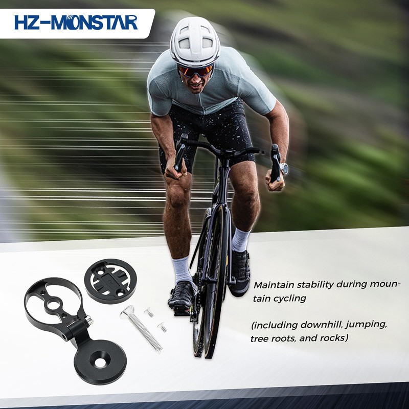 HZ-MONSTAR Out Front Bike Stem Mount Compatible with Garmin Edge