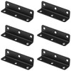 6 PCS Stainless Steel Corner Braces,L-Shaped Extended Fastening Brackets (Black)