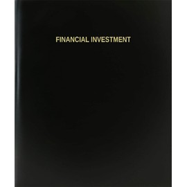 BookFactory Financial Investment Log Book/Journal/Logbook - 120 Page, 8.5''x11'', Black Hardbound (XLog-120-7CS-A-L-Black(Financial Investment Log Book))