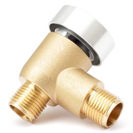 Upgraded Brass RV Vacuum Breaker Check Valve, 571-VAC-CHK-A Camper Trailer Flusher Check Valve fit for b&b Model 571 Check valve Replace Leaking Vacuum Breaker on Black Tank System 1/2 DN Male
