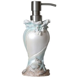 FELTECHELECTR Stainless Steel Pump Soap Dispenser Bathroom Liquid Soap Bottle Imitation Shell Decor