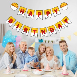 Lustige Anime Geburtstagsdekoration - Dreieck Flaggen Banner für Geburtstagsparty, Bunte Wimpelgirlande mit, Wiederverwendbar für Geburtstagsfeier, Babydusche, Kinderparty, Hochzeit (B)