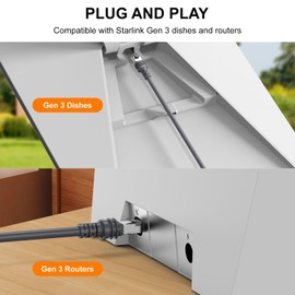 200FT Starlink Cable, Waterproof Satellite Replacement Standard V3 Cord, for Starlink Rectangular Satellite Gen 3 Cable Extension Accessories (200FT/60M)