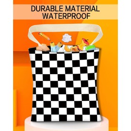 ANKVRP Car Garbage Can, Car Trash Bag, Car Garbage Bag, Hanging Car Trash Can for Car Accessories, Vehicle, Travelling, Camping, Cute Car Back Seat Organizer, Classic Black White Plaid