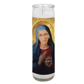 Ruth Bader Ginsburg Prayer Candle - RBG Supreme Court Judge - 8 inch Glass Prayer Votive Saint Candle