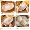 Gejoy 12 Set Bread Proofing Baskets Oval Shaped Banneton Dough