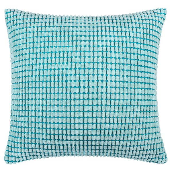 uxcell Cushion Cover, Polyester, Velvet, Stripe, Scandinavia, Stylish, Washable, Sofa/Chair/Room/Car, Decorative, Cone Stripe, 1 Piece Cyan, 17.7 x 17.7 inches (45 x 45 cm)