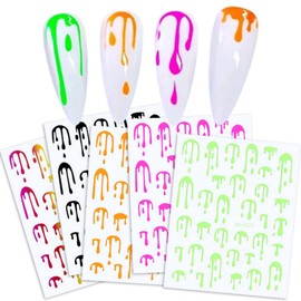 12 Colors Water Droplet Nail Art Stickers, 3D Self-Adhesive Sticker Design, Laser Gold Silver Red Black White Pink Yellow Green Water Droplet Nail Transfer Decals for Women Manicure Decorations