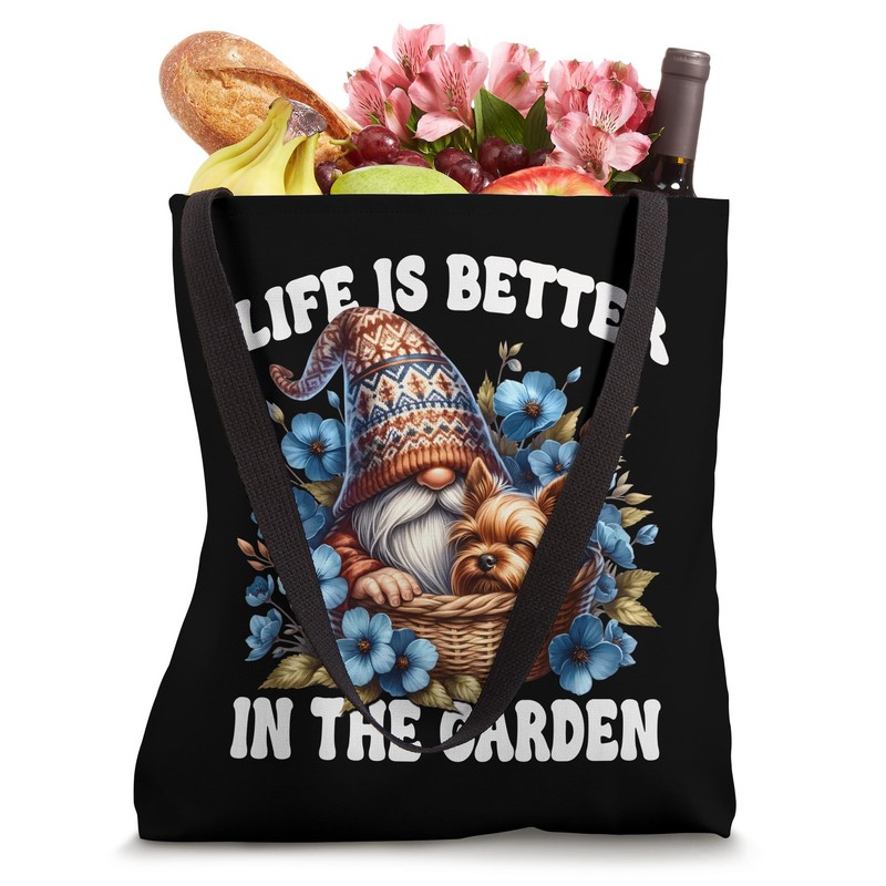 Life Is Better In The Garden Gnome With Yorkshire Terrier