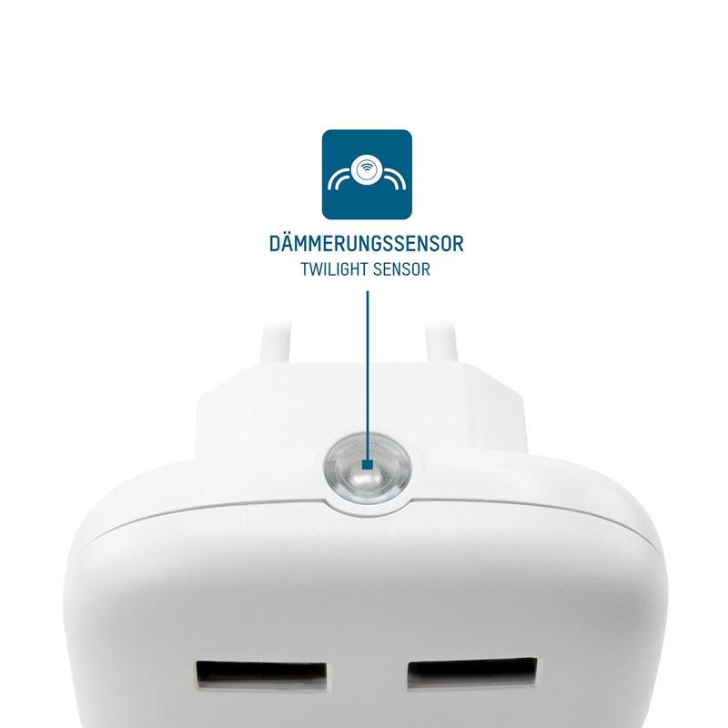 ANSMANN LED Night Light with Twilight Sensor & 2 x