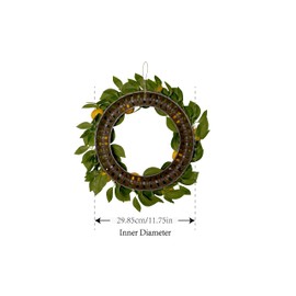 Mr.Bom Artificial Lemon Door Wreath 38cm Spring Summer Holiday Artificial Door Wreath for Home Inddor Outdoor Decoration（Lemon Leaves）