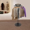 Giciashop Round Retail Clothing Rack,Clothing Display Rack with Top Shelf,360°