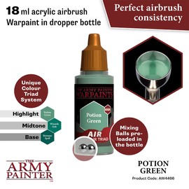 The Army Painter Warpaints Air Potion Green - Non-Toxic Water Based Airbrush paint – acrylic paint and primer for Tabletop Roleplaying, Boardgames, and Wargames Miniature Model Painting