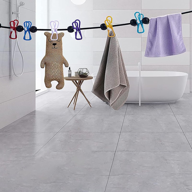 BUYLONG Retractable Portable Clothesline for Travel，Clothing line with 12 Clothes