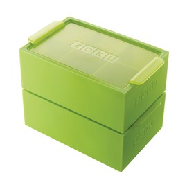 ZOKU Jumbo Ice Cube Trays, Set of 2, Stackable Silicone Trays with Flavor-Guard Lids, Easy-Release, BPA and Phthalate-Free Green