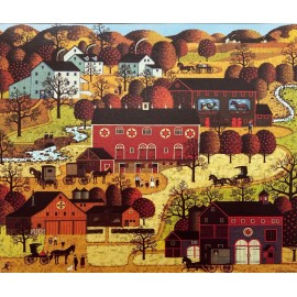 Charles Wysocki "Amish Valley" New CUSTOM FRAMED Art Americana