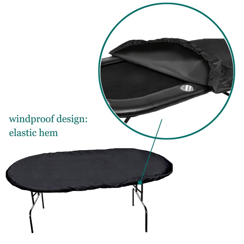 J&C Poker Table Cover Oval Poker Tables Covers Waterproof Folding