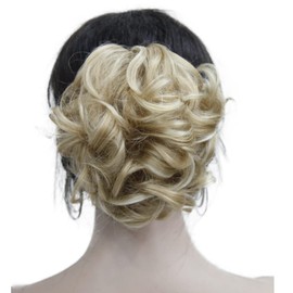 Wiginway Hair Ponytail Hair Piece for Women Ponytail, Clip in/on Hair Pieces, Curly Wavy Hair Extensions, Blonde Highlighted
