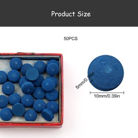 Luckious 50 Pieces 10mm Blue Diamond Pool Cue Tips - Leather Snooker Cue Tips