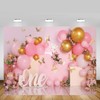 MEHOFOND 8x6ft Pastel Pink Girl 1st Birthday Background Banner Balloons