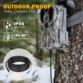 KSK 10 FT Trail Camera Power Cord, 4.0x1.7mm DC External Power Cable,Compatible with Tactacam Reveal, X, XB, SK,Wise Eye,Spartan Gocam, etc