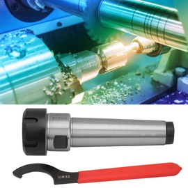 Collet Chuck Holder, MT4 ER32 M16 Carbon Steel Collet Chuck Tooling Holder CNC Milling Lathe Tool with Wrench for Various Types of Drilling and Milling Machine, Spindle Morse Taper Machine