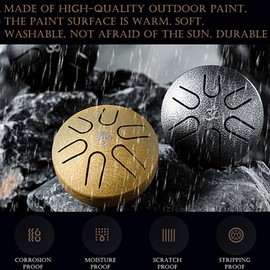 Rain Drum for Outside Garden, 6 Note 3 Inch Steel Tongue Drum, Chakra Drum for Rain Music Chime, Musical Instruments When It Rains, Meditation Accessories for Camping, Meditation, Yoga, Education(3pur