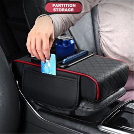 Unbranded Car Center Console Pad Auto Armrest Cushion with Cup Holder Elbow Rest Pillow US