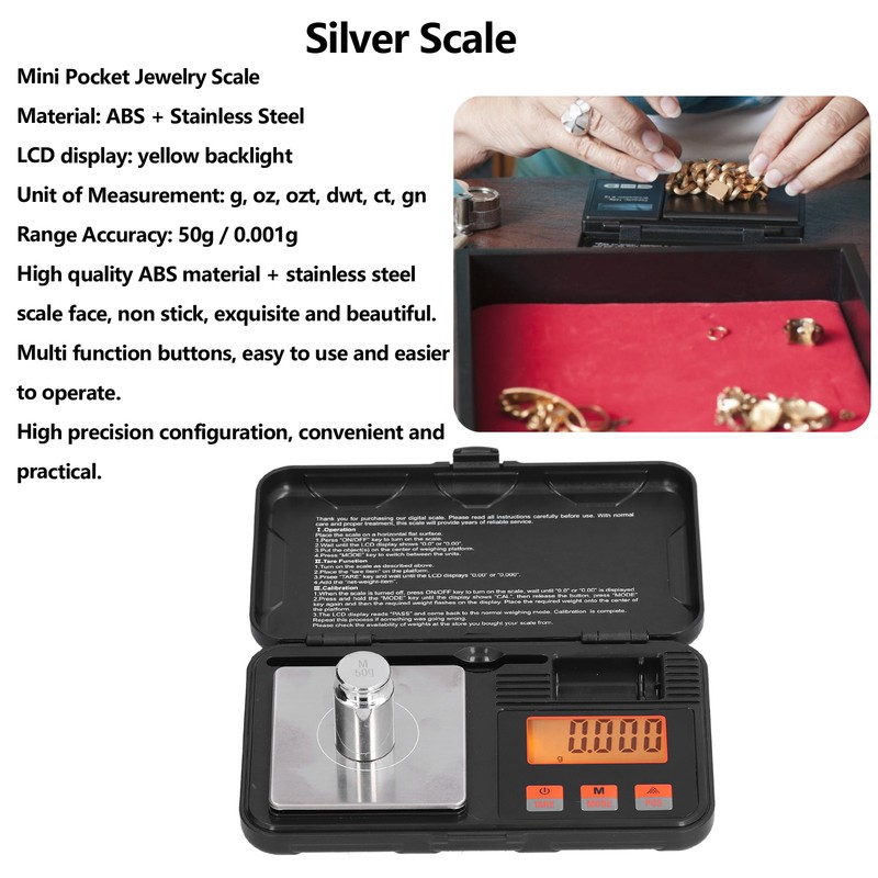 Digital Pocket Scale Portable 50g By 0.001g Weigh Gram Scale