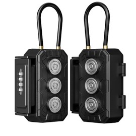 2pack Key Lock Box with Magnetic,Magnetic Key Holder,Magnet Key Box for Under car,Hide with Combination Lock with 3xN52 Strong Magnet for Storage Indoors, Outdoors Outside
