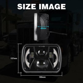 Unbranded DOT Approved Pair 200W 5x7" 7x6 LED Headlights for International 3800 School Bus
