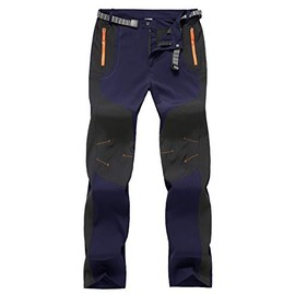 TBMPOY Men's Outdoor Quick-Dry Lightweight Waterproof Hiking Mountain Pants(Navy,US 34)