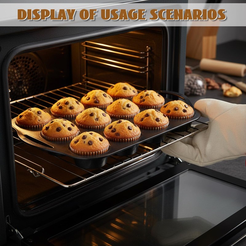Yuanan 2 Pack 12 Cups Muffin Pan Mini, Nonstick Cheesecake