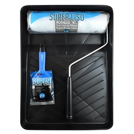Kit Súper 3 Piezas de Pintura: Rodillo Brocha y Charola Económico para Renovación Profesional en Interiores y Exteriores - Ideal para Hogar, Oficinas y Espacios Comerciales