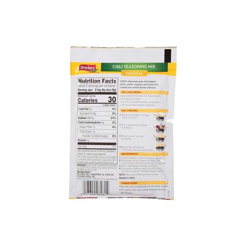 Durkee Chili Seasoning Mix, 1.75 Ounce Packet