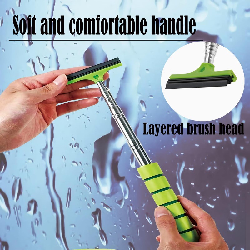 Retractable Car Side Mirror Squeegee, BENACES 3 Pack Portable Telescopic