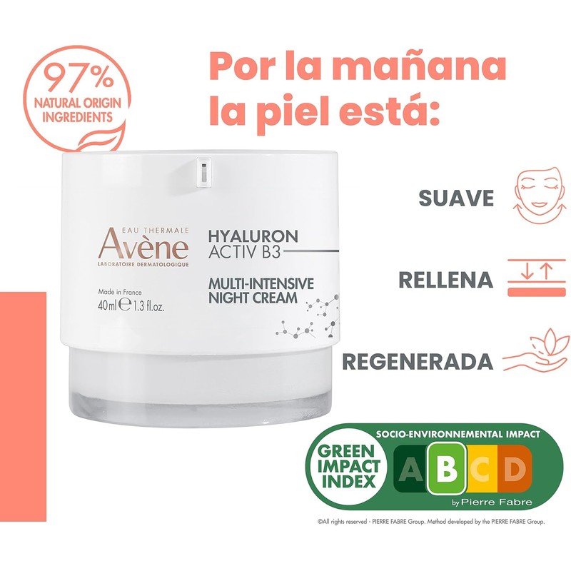 Avene Avène Hyaluron Activ B3, Crema Regeneradora con Niacinamida, 40