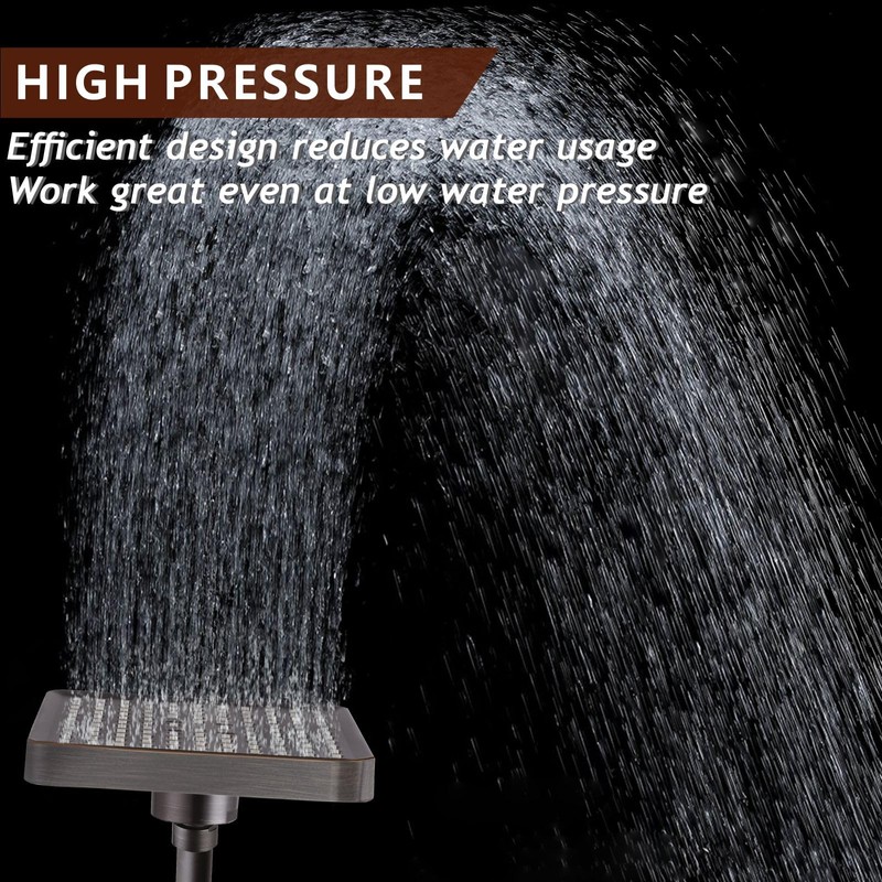 Nuodan High Pressure Rain Shower Head with 11'' Extension Arm