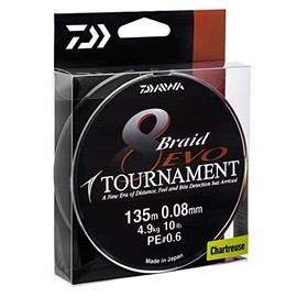 Daiwa Tournament 8 Braid EVO 0.14mm, 10,2kg/22,4lbs 135m dark green
