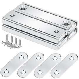 Wukong 4 Pack Rectangular Neodymium Magnets, Heavy Duty 25kg 50 x 13.5 x 5 mm with Countersunk Hole for Home Industry Tools Wall Board with Screws
