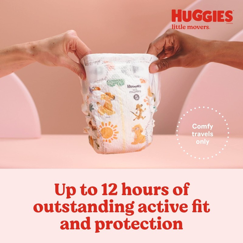 Huggies Little Movers Baby Diapers, Size 6 (35+ lbs), 84