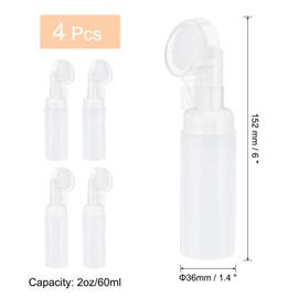 QUARKZMAN 4 Stücke Leere Schaumseifenspender, 2oz Gesichtsreiniger-Schaumflasche mit Bürste für Handseife, Shampoo, Duschgel, Weiß