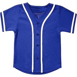 SPTEHW - playera de béisbol para niños, con botones, hip hop, personalizada, para niños y niñas, Azul, 10 Años