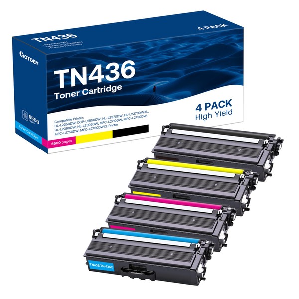 TN436 Toner Cartridge High Yield Replacement Compatible for Brother TN 436 TN436BK TN436C TN433 TN431 for Brother HL-L8360CDW HL-L8260CDW MFC-L8610CDW MFC-L8900CDW MFC-L8690CDW Printer (1BK,1C,1M,1Y)