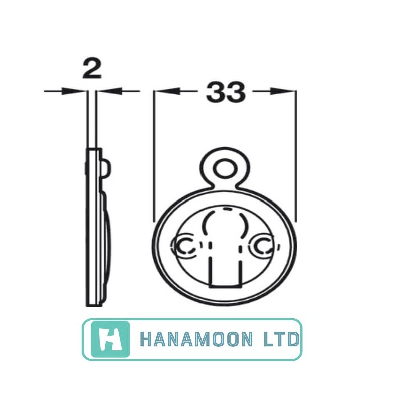 Polished Brass Round Keyhole Cover Escutcheon with Fixing Screws –
